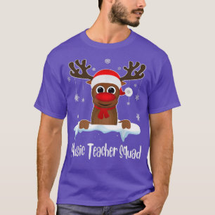 Camiseta Professor de Música Reindeer Santa Hat Natal p