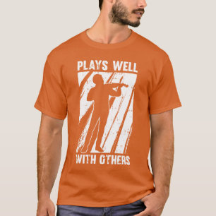 Camiseta Professor de Música Violino Toca Bem Com Outros vi