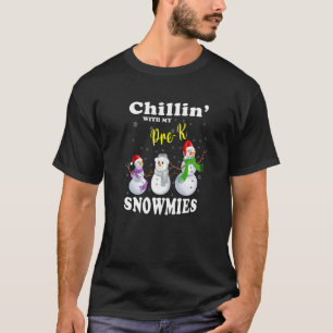 Camiseta Professor de Natal Encantado Com Minha Neve Pré K