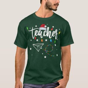Camiseta Professor de Natal Luz de Natal Bonita Xmas