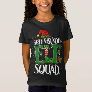 Camiseta Professor de Natal Luzes de Natal do Quadrado Elf