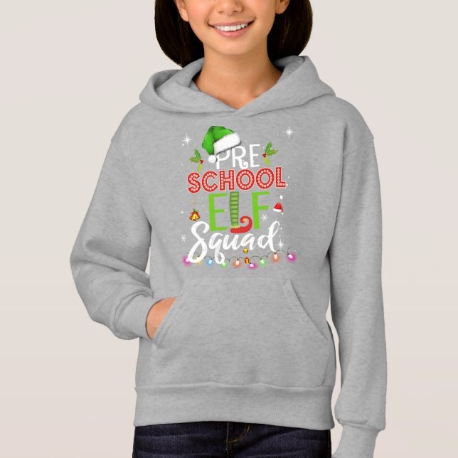 Camiseta Professor de Natal Pré-Escolar do Elf Squad (Frente)