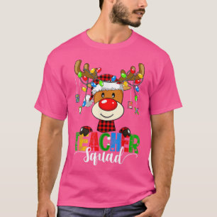 Camiseta Professor de Natal Reindeer na Xadrez de Buffalo T