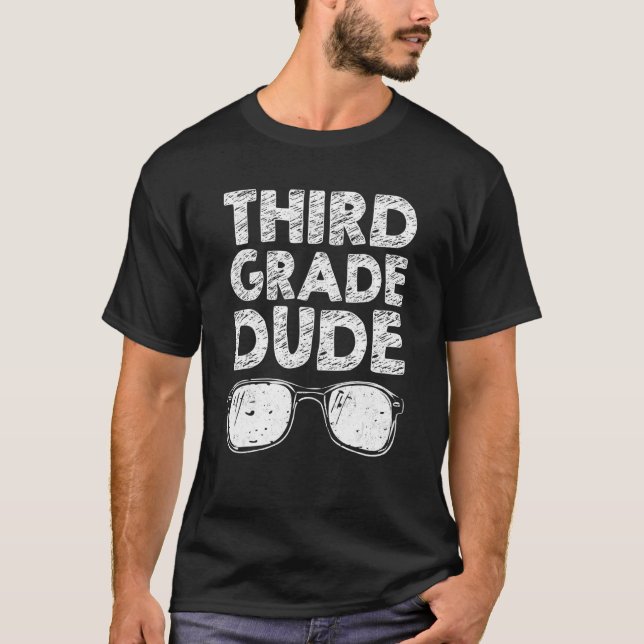 Camiseta Professor de óculos de sol do 3º ano de volta à es (Frente)