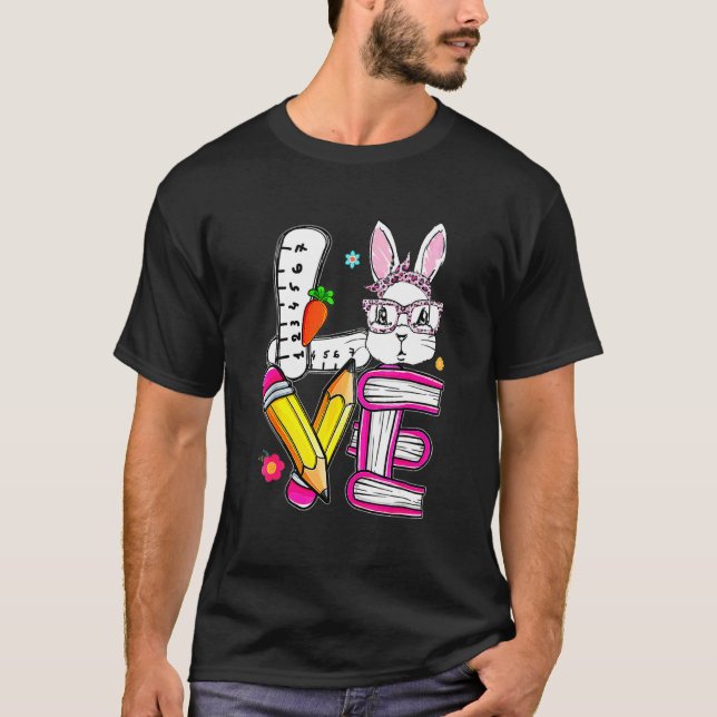 Camiseta Professor de Páscoa de amor - Coelhinho Bonito Fel (Frente)