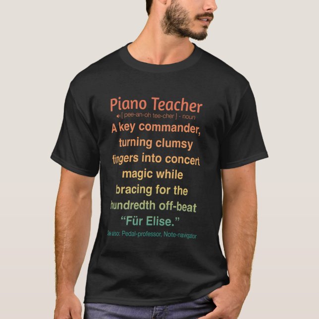 Camiseta Professor de Piano Divertido (Frente)
