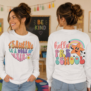 Camiseta Professor de Pré-Escola de Volta à Escola