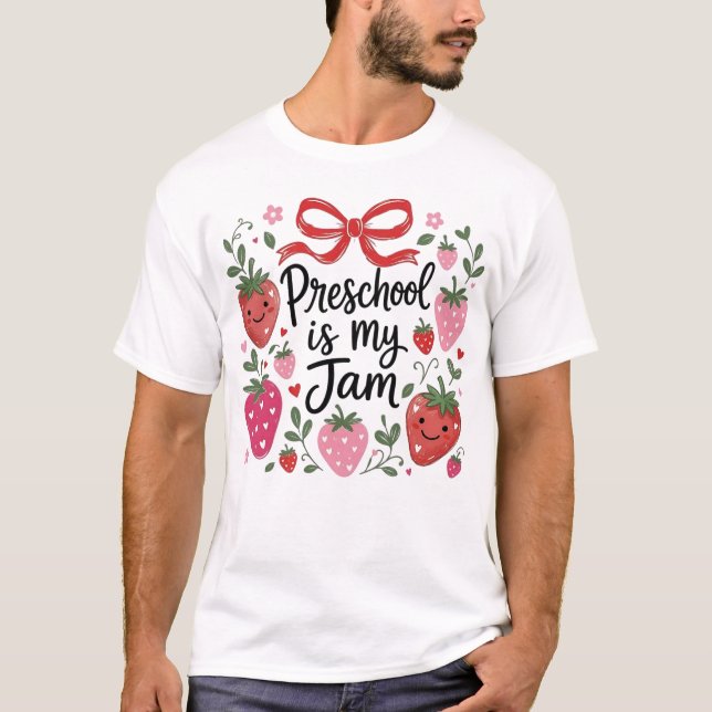 Camiseta Professor de Pré-Escola é Minha Paixão Morango Pri (Frente)