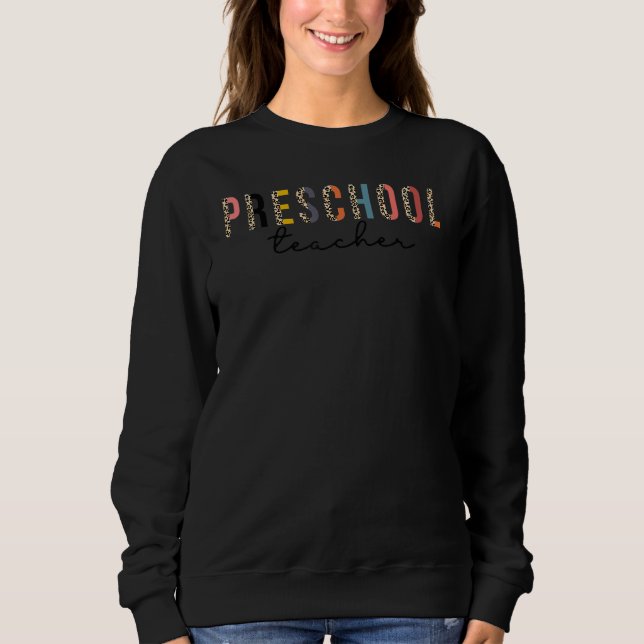 Camiseta Professor de pré-escola Equipe Leopard Pré-K Esqua (Frente)