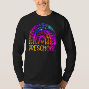 Camiseta Professor de pré-escola Gravata Leopard Dye Arco-í