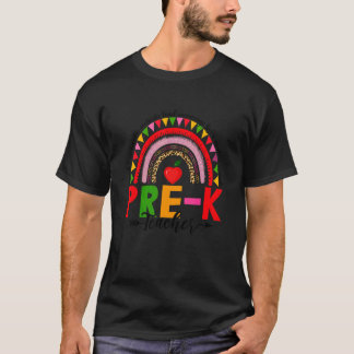 Camiseta Professor de Pré-K de Retró Leopardo Arco-Íris de 