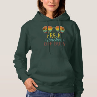 Camiseta Professor de Pré-K fora do dever Óculos de sol Pra