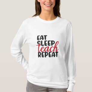 Camiseta Professor de presentes Repetir o Ensino do Sono