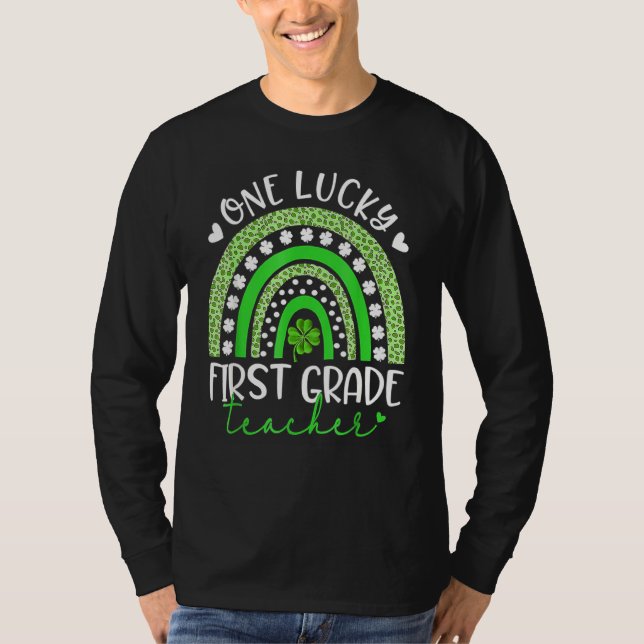 Camiseta Professor de primeira série feliz Rua D de Patrick (Frente)