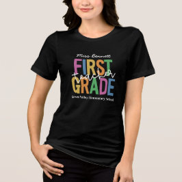 Camiseta Professor de Primeiro Ano Multi Cor Adicionar Nome