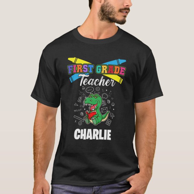 Camiseta Professor de primeiro grau - Charlie - Primeiro no (Frente)