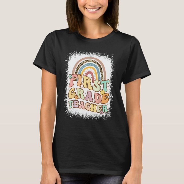 Camiseta Professor de primeiro grau Grau Retro Groovy Leopa (Frente)