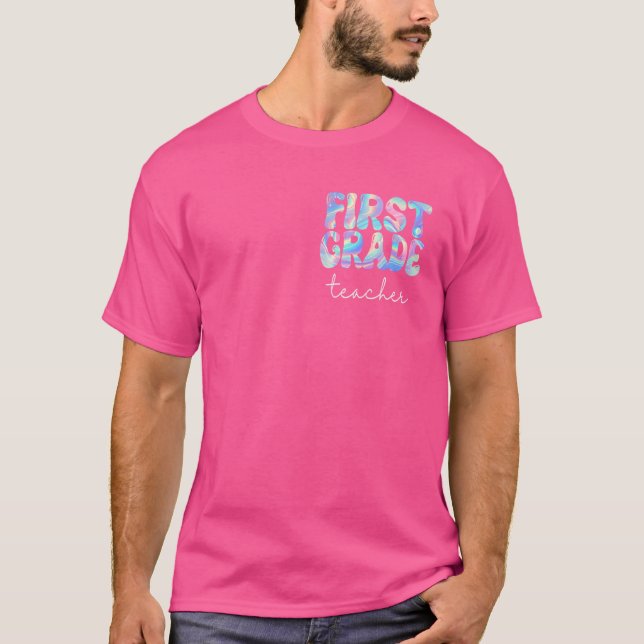 Camiseta Professor de primeiro grau Groovy de volta aos pro (Frente)