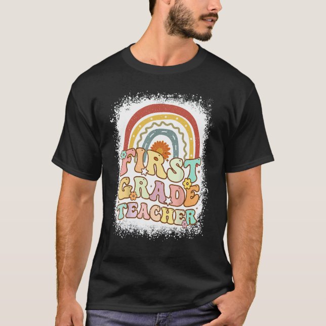 Camiseta Professor de primeiro grau Professor Retro Groovy  (Frente)