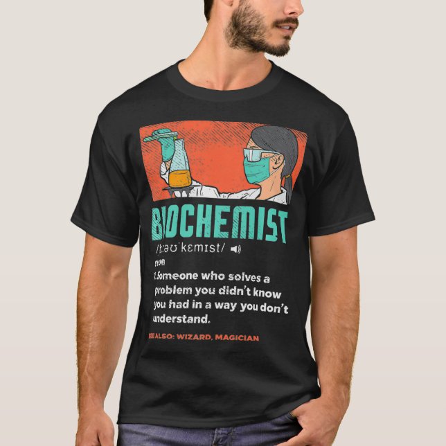 Camiseta Professor de Química de Definição Bioquímica legal (Frente)