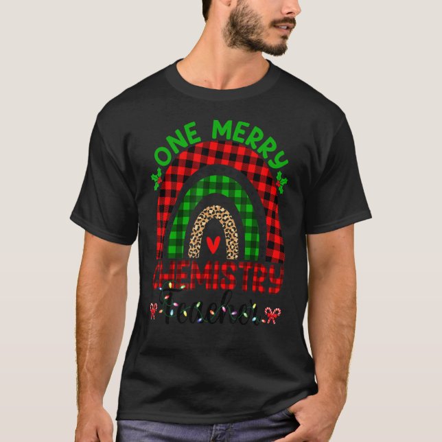 Camiseta Professor de Química de Uma Feliz Leopard Rainbow  (Frente)