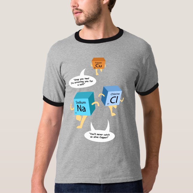 Camiseta Professor de Química Elementos Químicos Gag Aniver (Frente)