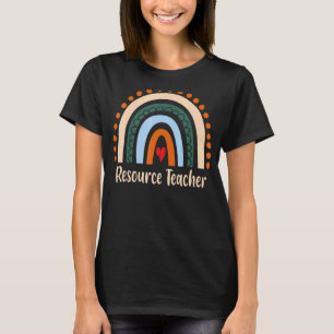 Camiseta Professor de Recursos Boho Arco-íris graduação obr