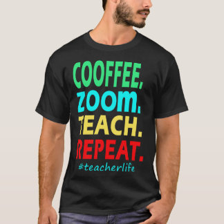 Camiseta Professor de repetição de teste de zoom no café