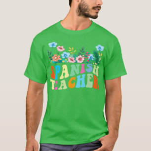 Camiseta Professor De Retrô Espanhol Oferece Flor Para Mulh