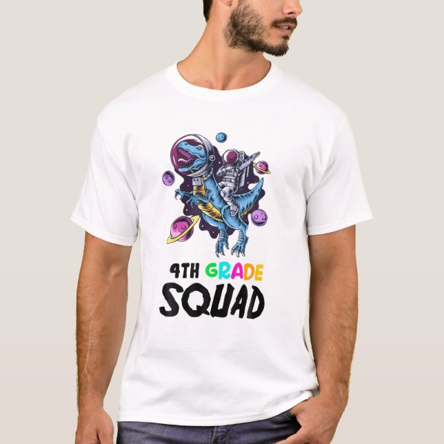 Camiseta Professor de Rex, Astronauta Engraçado SQUAD, 4º G (Frente)
