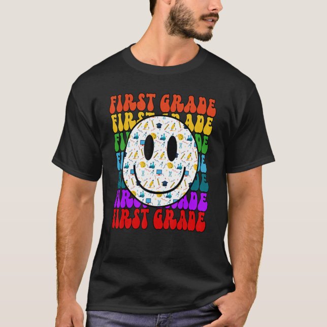 Camiseta Professor de Rosto Feliz de Primeiro Grau Estudant (Frente)