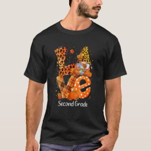 Camiseta Professor de segundo de Amor Ação de Graças Gnomo