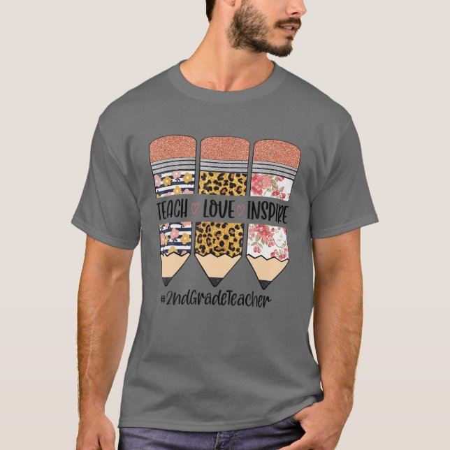 Camiseta Professor De segundo De Volta À Escola Ensinar Ado (Frente)