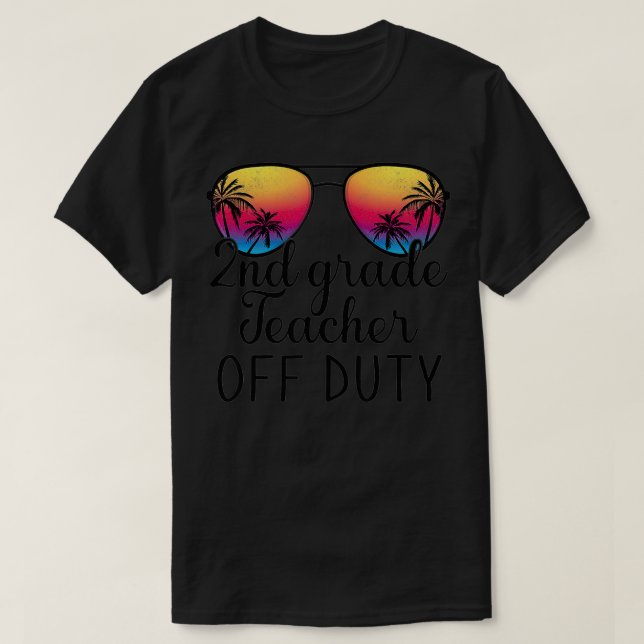 Camiseta Professor de segundo fora de serviço Óculos de sol (Frente do Design)