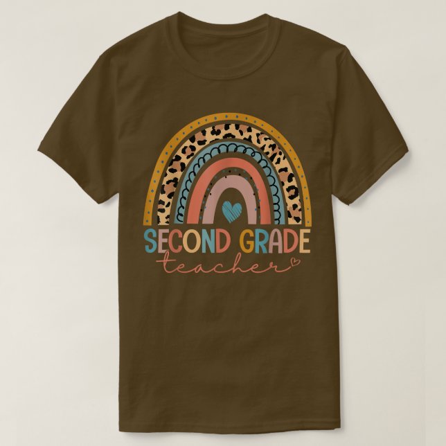 Camiseta Professor de segundo grau Engraçado Leopard Arco-Í (Frente do Design)