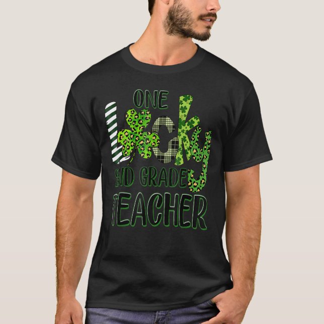 Camiseta Professor de segundo Sortudo Rua Patrick S Day Sch (Frente)