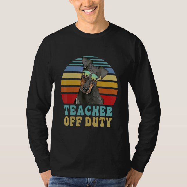 Camiseta Professor de serviço Manchester Terrier Dog Summer (Frente)