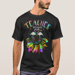 Camiseta Professor de serviço Sunflower Flamingo Tie Dye Va