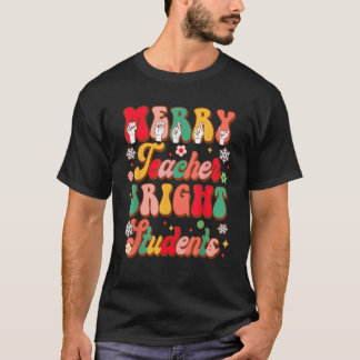 Camiseta Professor de Sinal de ASL Feliz Professor Bright S