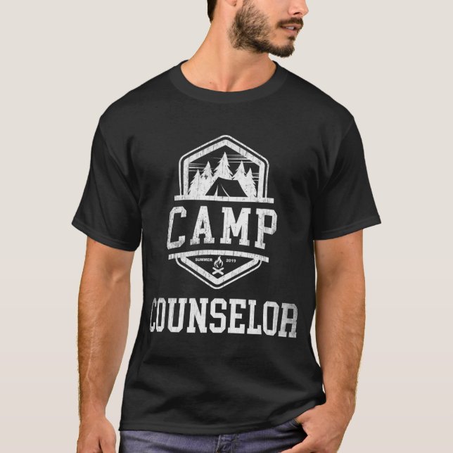Camiseta Professor de Tripulação de Campismo, Conselheiro d (Frente)