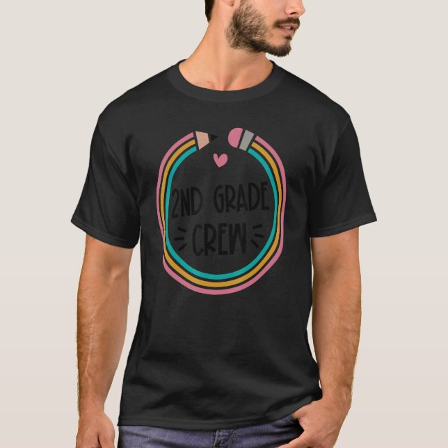 Camiseta Professor De Tripulação De segundo De Volta À Esco (Frente)