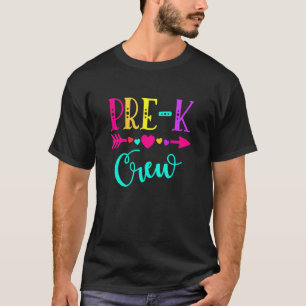 Camiseta Professor De Tripulação Pré-K Primeiro Dia Da Esco