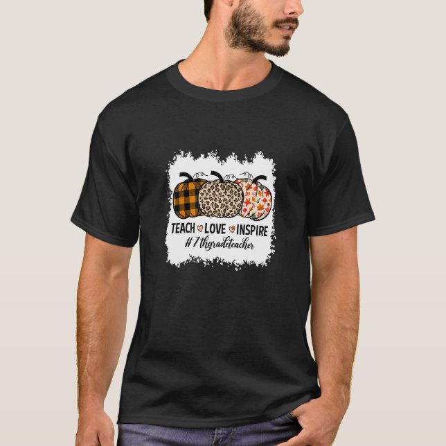 Camiseta Professor De Volta À 7 Da Escola Pumpkin Fall Teac (Frente)