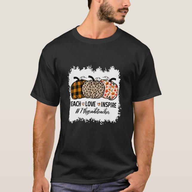 Camiseta Professor De Volta À 7 Da Escola Pumpkin Fall Teac (Frente)