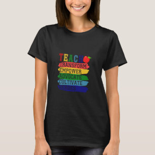 Camiseta Professor de volta às aulas, acrônimo TEACH, gif d