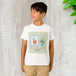 Camiseta Professor Desenho Animado Maçã Diversão Aprendizad