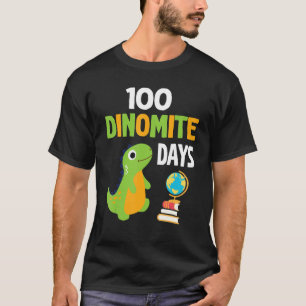 Camiseta Professor Dinossauro Estudante Feliz 100 Dinomite