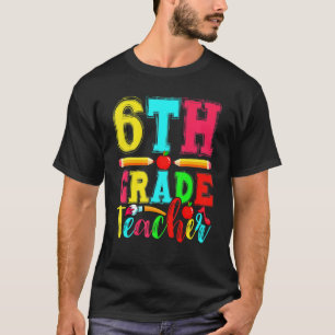 Camiseta Professor divertido da 6ª série volta às aulas no