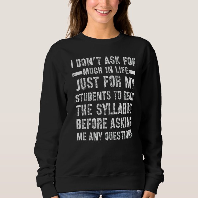 Camiseta Professor dizendo do aluno que está no sílabo (Frente)