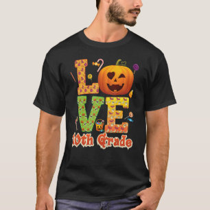 Camiseta Professor do 10º ano Pumpkin Halloween Sweet Ca
